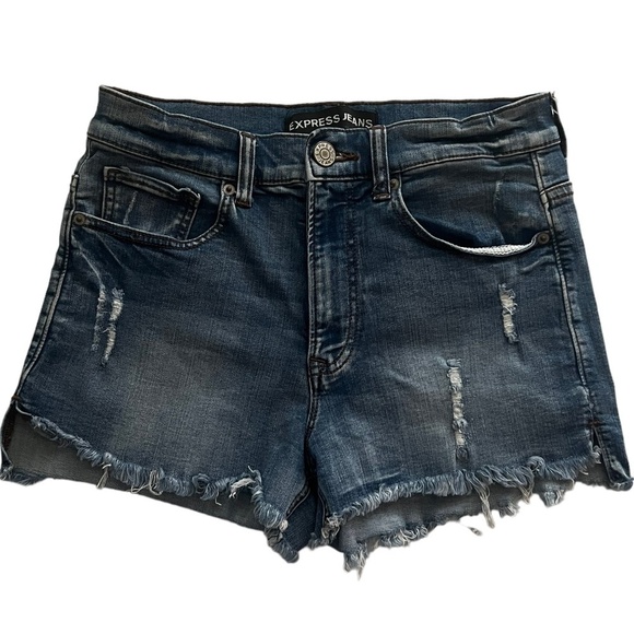 Express Women's Distressed Jean Shorts Size 4 - Picture 1 of 10